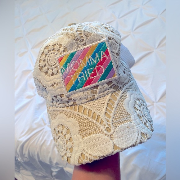Judith March “Momma Tried” Lace Detail Trucking Hat - Picture 1 of 4